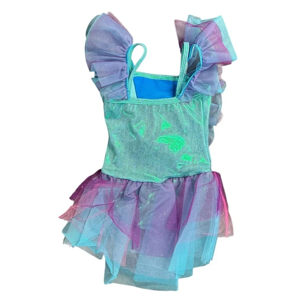 Curtain Call | Swim Little Fish Sparkling Blue Purple Dance Costume, CXS